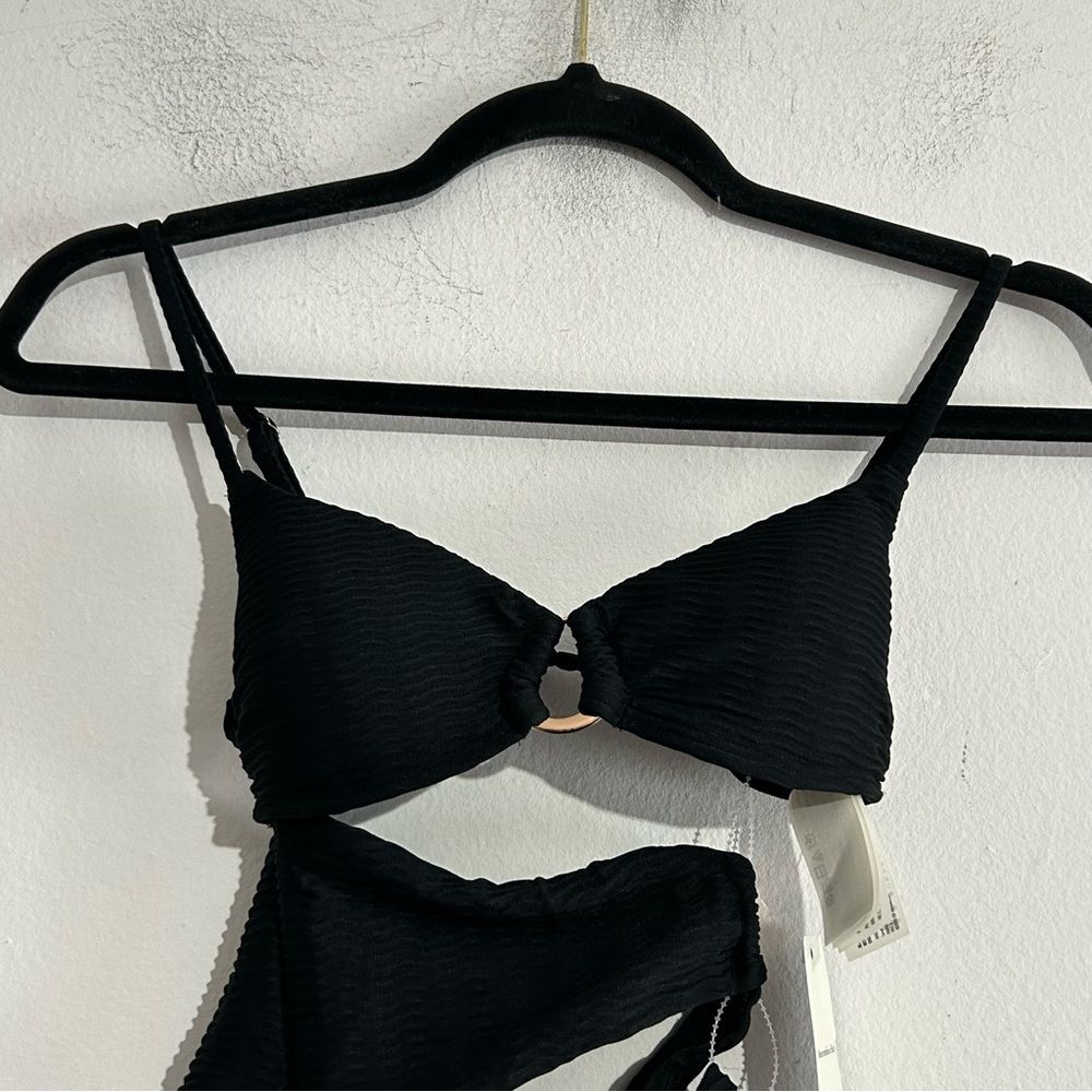 Abercrombie & Fitch Black Cut Out Gold Hardware One Piece Swimsuit XXS - Picture 4 of 11